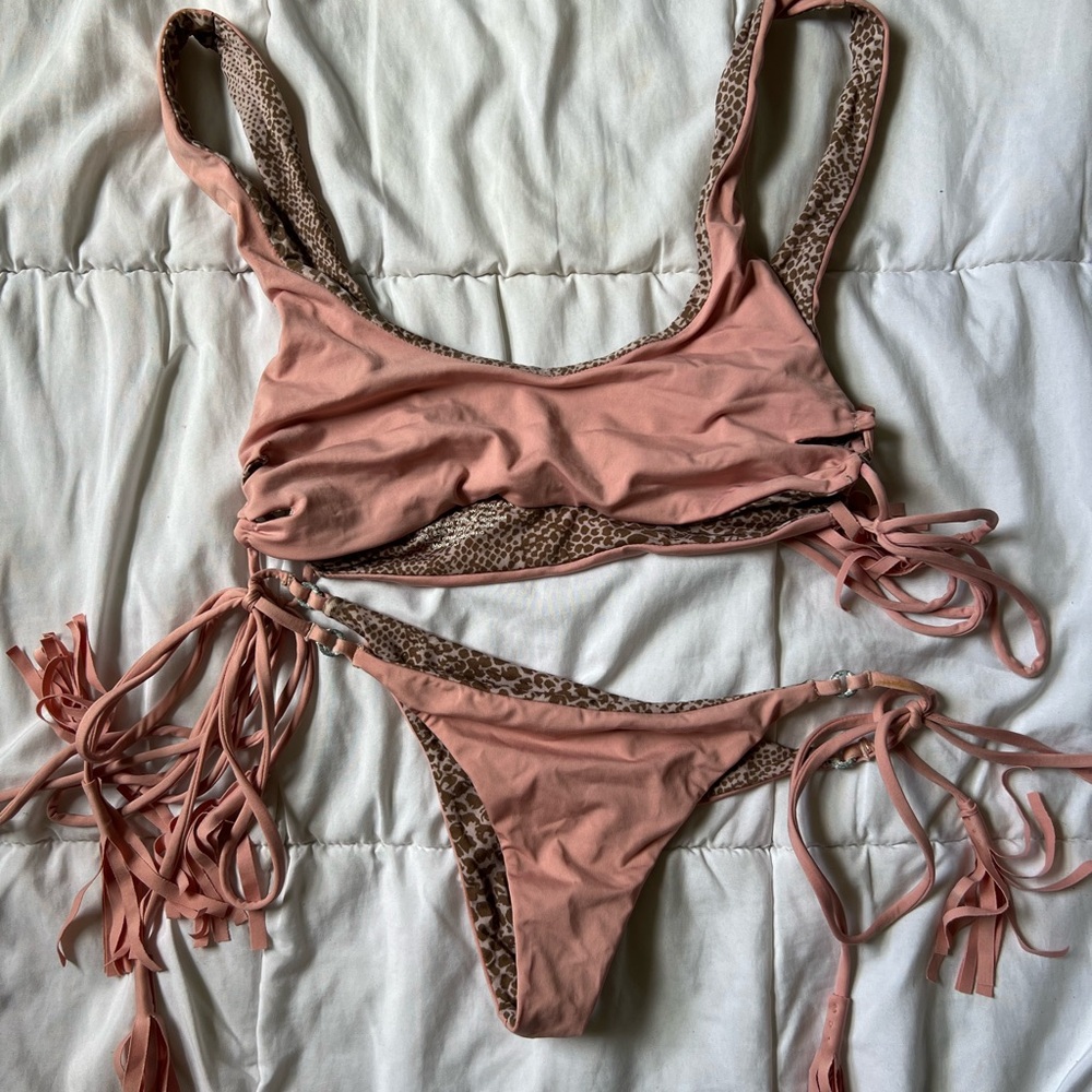 Pink and Leopard Bikini Set